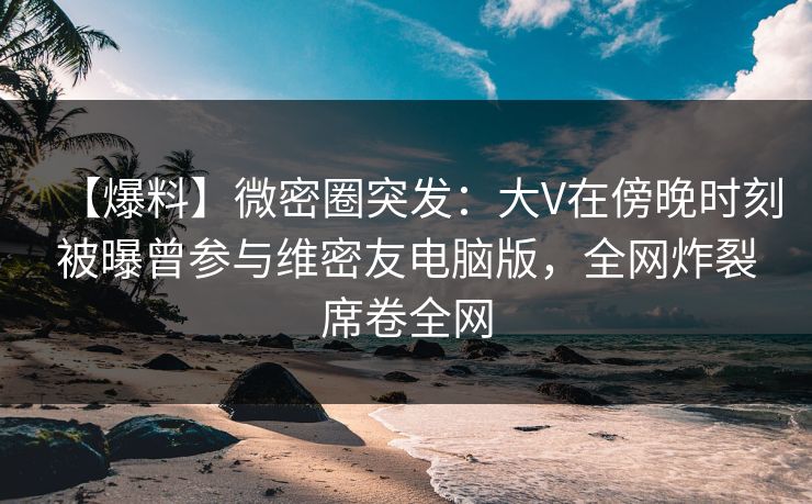 【爆料】微密圈突发：大V在傍晚时刻被曝曾参与维密友电脑版，全网炸裂席卷全网