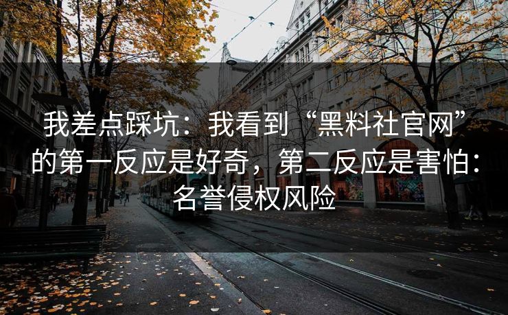 我差点踩坑:我看到“黑料社官网”的第一反应是好奇,第二反应是害怕:名誉侵权风险 我差点踩坑:我看到“黑料社官网”的第一反应是好奇,第二反应是害怕:名誉侵权风险