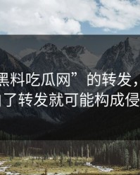一条“黑料吃瓜网”的转发，让我明白了转发就可能构成侵权