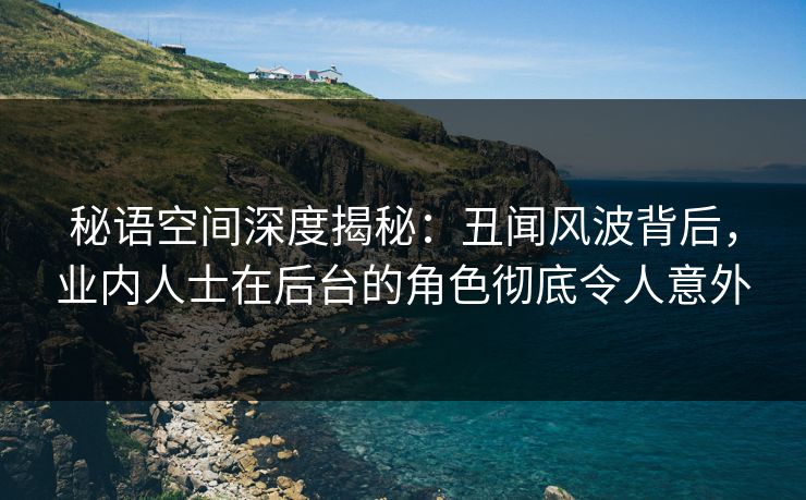 秘语空间深度揭秘：丑闻风波背后，业内人士在后台的角色彻底令人意外